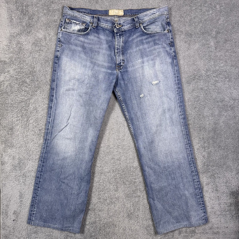 BKE Tyler Jeans Men 38x31 Wide‎ Leg 100% Cotton Bootcut Whisker Vintage Utility